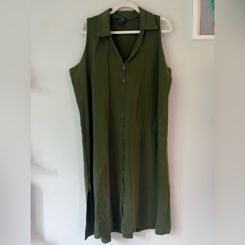 RAG Olive Green Sleeveless Maxi Dress